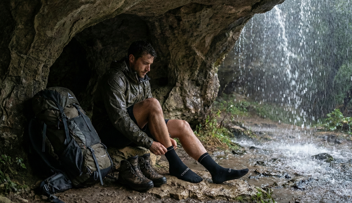 Chaussettes imperméables noir uni