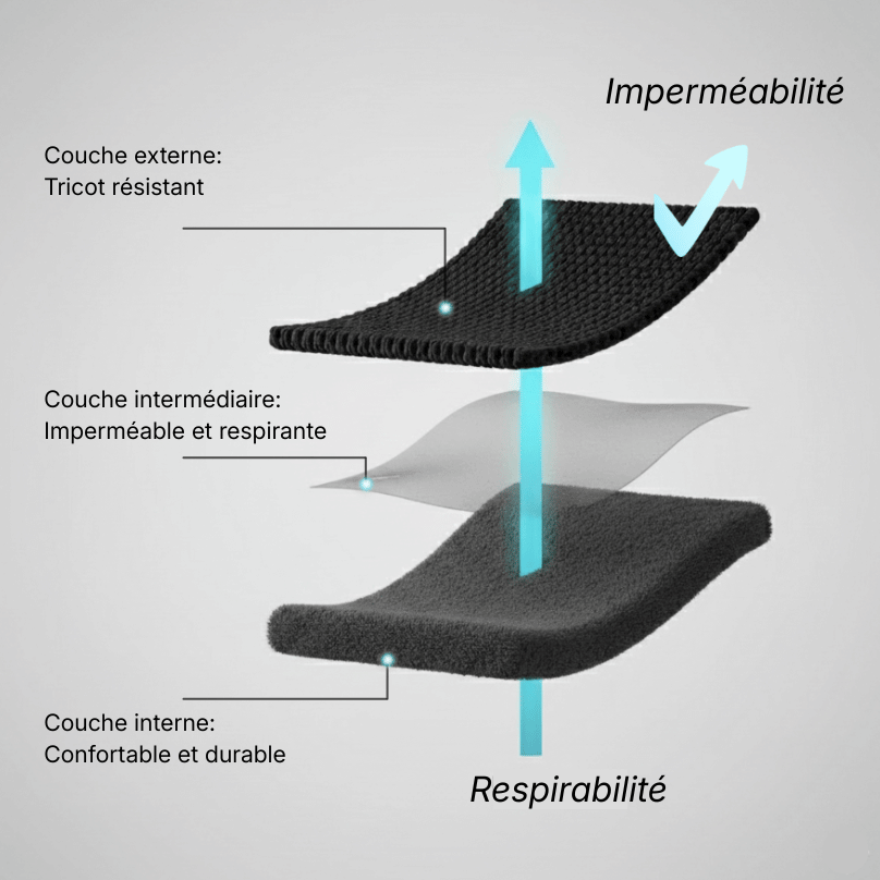 Schéma chaussettes imperméables 3 couches Image